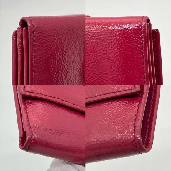 Yves Saint Laurent Red Leather Wallet - Picture 6 of 13